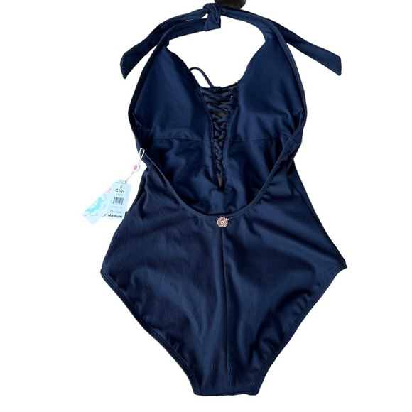 Swim Systems Scandal Deep Plunge One Piece Bathing Suit Daisy Chain Medium NWT - Picture 5 of 15